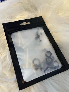 Black Stud Earrings with Amber Center